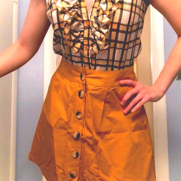ASOS Yellow Skirt - Button Up - Picture 2 of 7